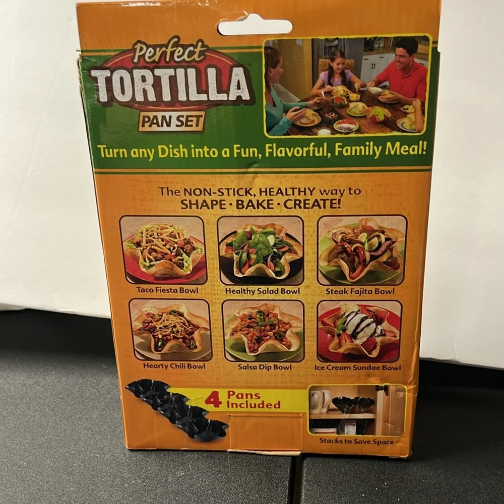 Perfect tortilla pan set for making‎ baked taco salad shells